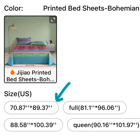 Bohemian Twin Size Flat Sheet (No Pillow Cases) - Picture 2 of 6